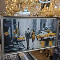 تابلو نقاشی مدل برگ و ماه کد۷۶۵۴