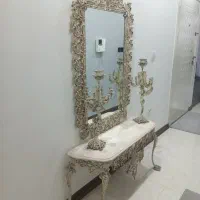 میز کنسول به همراه آینه و سنگ