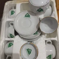 سرویس چای،نیم لیوان فرانسوی و ترک،سینی استیل مجلسی