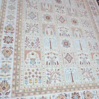 فرش ۹ متری طرح خشتی ابریشم گونه ۱۲۰۰ شانه
