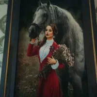 نخ و نقشه دختر و اسب