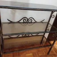 میز شیشه‌ای فرفورژه