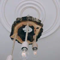 لوستر چوبی روستیک کاملا  دستساز