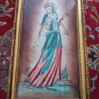 تابلو قدیمی یا قدمت صد سال روی چرم