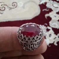 یاقوت انگشتر نقره