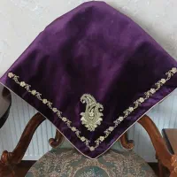 رومیزی یک در یک مخمل سرمه دوزی شده