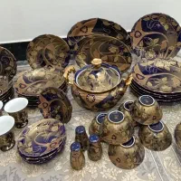 سرویس چینی آنتیک  سرمه ای