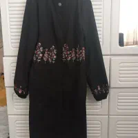 مانتو مشکی شیک و جلو دکمه دار