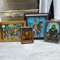 4 عدد نقاشی قدیمی و 2عدد تابلو فرش قدیمی