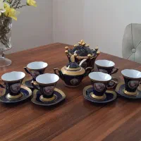 سرویس قهوه خوری سورمه ای لیلی و مجنون