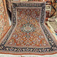 قالیچه دستباف گل ابریشم شرکت فرش همدان