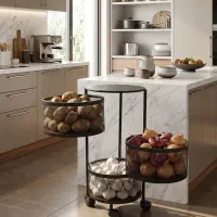 جاپیازی سه طبقه گردون چرخ دار