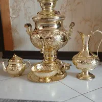 سماور ذغالی طلایی