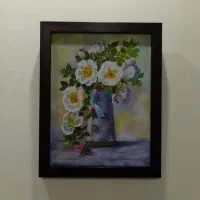 تابلو گلدان رنگ روغن