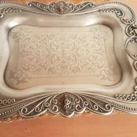 سینی اینه ای وپیوتر نگین دار وساعت