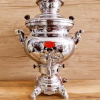 سماور 8لیتر طرح مهسان مشهد بدنه برنجی ضمانت دار
