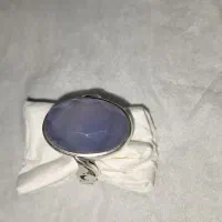 انگشتر ،نقره ،۲۵عیار ۱۵ گرم سنگ عقیق کبود یمنی