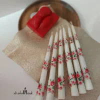 شمع تزیینی قلمی دکوری استوانه هدیه مراسمات دستساز