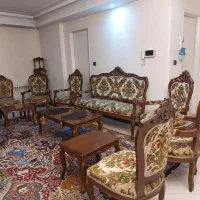 سرویس ناهار خوری و مبلمان چوبی و بوفه ۲ تیکه