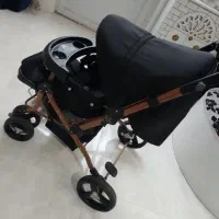 ست کالسکه و کریر دلیجان مشکی طلایی نو