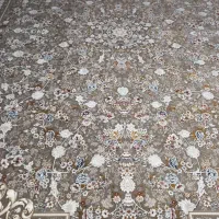 فرش جفت ۱۲ متر نقره ای ۱۲۰۰ شانه تراکم ۳۶۰۰(آک)