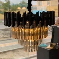 لوستر کریستالی مشکی