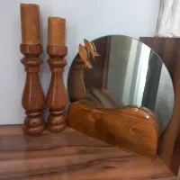 آینه و شمعدان چوب روس
