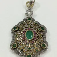 گردنبند جواهری زمرد ویاقوت قدیمی