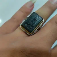 انگشتر نقره مردانه یشم سبز