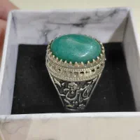 انگشتر نقره ۶۲ ساله سنگ یشم ۱۲ گرم