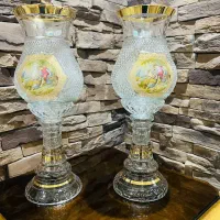 شمعدان کریستال بوهمیا چک لاله حک B