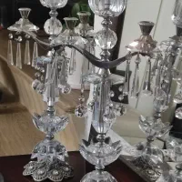 یک جفت شمعدان کریستال