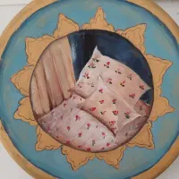 نقاشی روی بشقاب سفالی