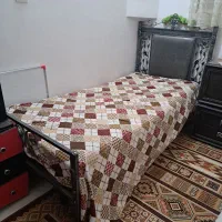 تخت فلزی یک نفره با زیره چوبی و خوشخواب