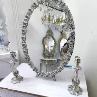 خرید فروش آینه شمعدان نقره 840
