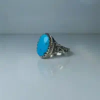 انگشتر فیروزه نیشابور نقره دست‌ساز ۹۲۵