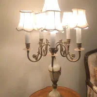 دوعدد اباژور برنز وصدف انتیک