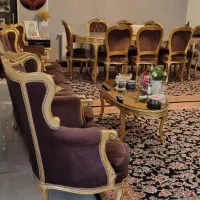 مبل ومیز نهار خوری چوب گردو اصل