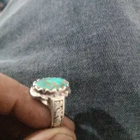 انگشتر نقره با سنگ فیروزه نیشابور