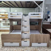 تخت سه طبقه کشودار باکسی / تولیدی نوین چوب