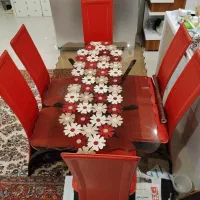 میز ناهار خوری چرم شش نفره