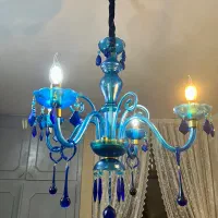 لوستر شیشه ای آبی رنگ