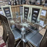 میز نهار خوری 6نفره، بوفه، ساعت، پرده