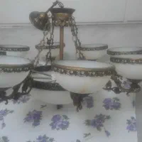 لوستر ۸ شاخه سالم با حباب سنگ مرمری