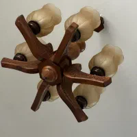 لوستر چوبی ۶ شاخه ۲ عدد