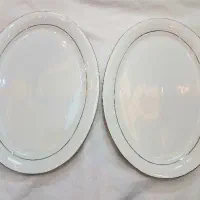 دیس طوس چینی دور طلایی و دیس شیشه ای