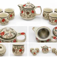 سرویس قوری و فنجان چای سبز ژاپنی