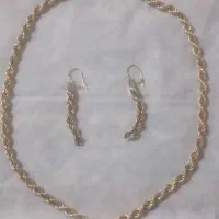زنجیر طلا مدل طناب باگوشواره نونو