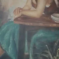 تابلو رنگ روغن قدیمی ۸۰ ساله ابعاد ۵۰ در ۷۰