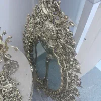 آیینه وشمعدون جنس آلیاژ محکم سالم